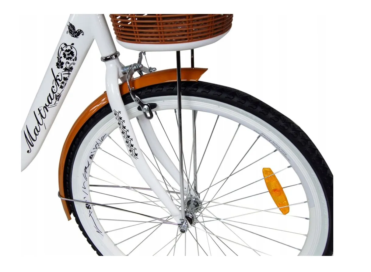 Bicicleta de oras Classic cu cos, 26", Alb, Maltrack 109173