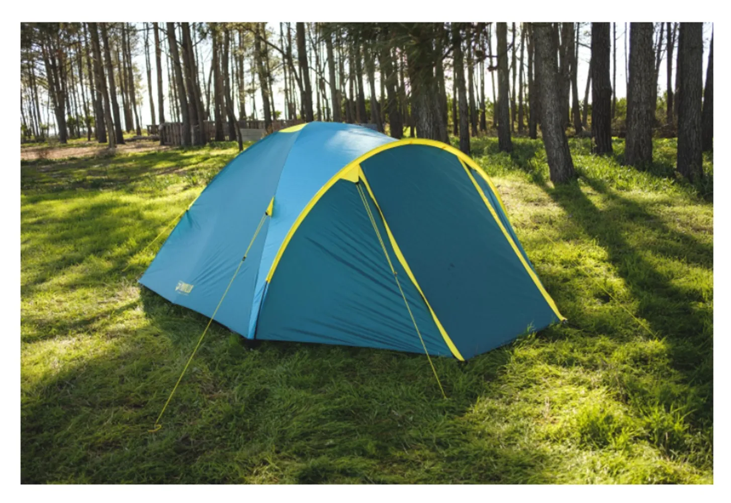Cort camping, 4 persoane, OMC, poliester, (210 100) x 240 x 130 cm -