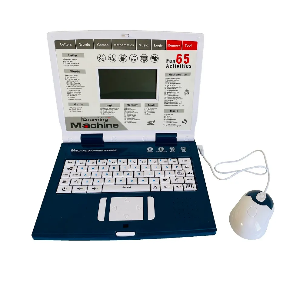 Hummingbird Silently Delegate Laptop de jucarie cu 65 functii, exclusiv limba engleza, ecran LCD, mouse,  albastru - Doraly.ro